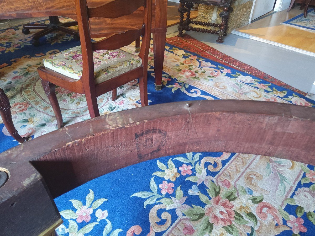 Empire Period Pedestal Table In Mahogany With Black Belgian Marble Top-photo-1